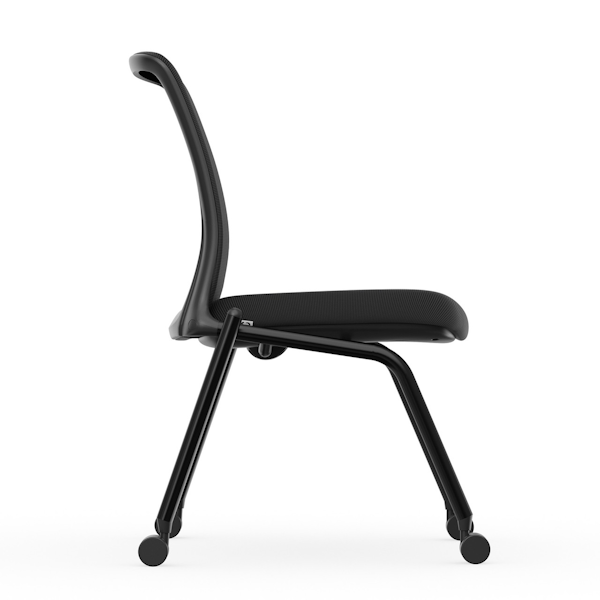 OfficeSource Orion Armless Nesting Chair - side OfficeSource Orion Armless Nesting Chair with Black Frame - Set of 2
