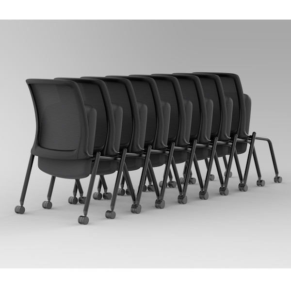 OfficeSource Orion Armless Nesting Chair - stackers OfficeSource Orion Armless Nesting Chair with Black Frame - Set of 2