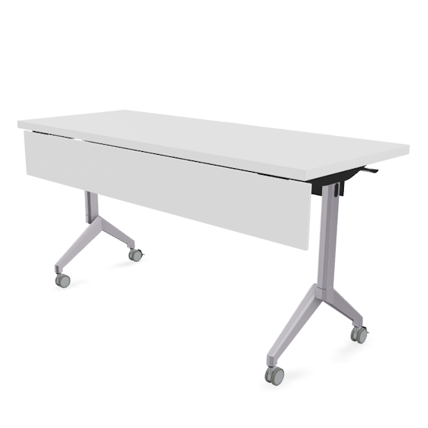 folding training table with modesty pane