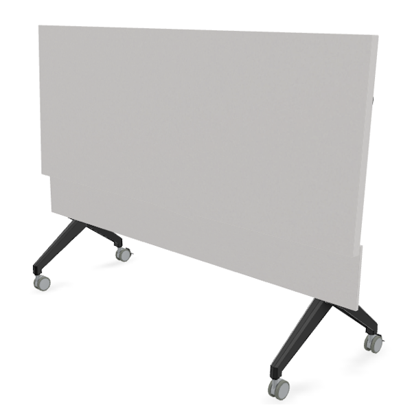 Special T Caliber - Gray Folkstone Top - Modesty - Black Base folding training table with modesty panel