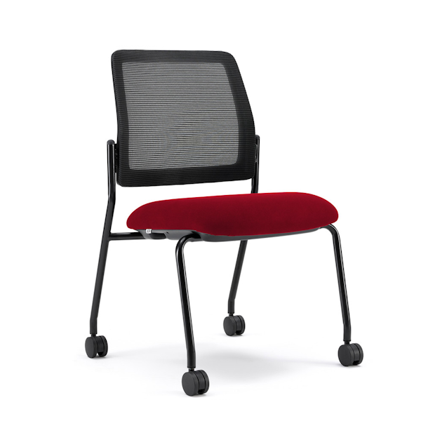 Starlight Armless Mobile Stack Chair - OSSN6006 - Red Starlight Armless Mobile Stack Chair