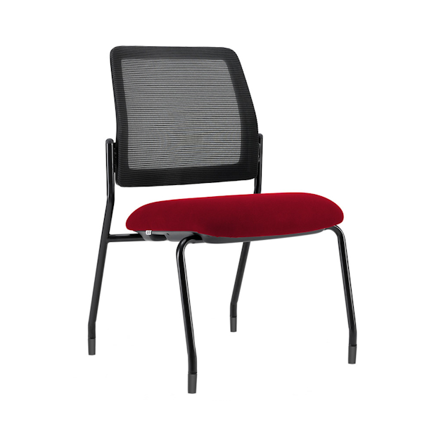 Starlight Armless Stack Chair - OSSN6006 - Red Seat Armless Stack Chair