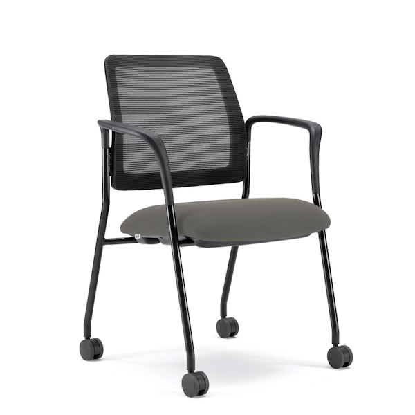 Starlight Mobile Stack Chair with Arms - OSSN6007 - Lt Gray mobile stacking chair