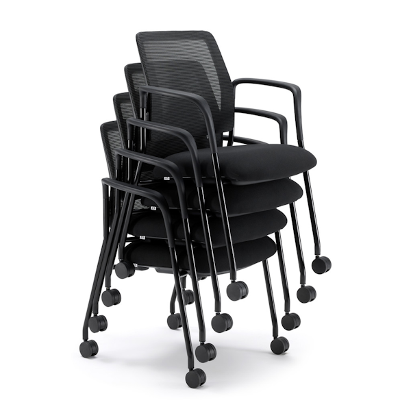 Starlight Mobile Stack Chair with Arms - OSSN6007 - Stackers stacking guest chair