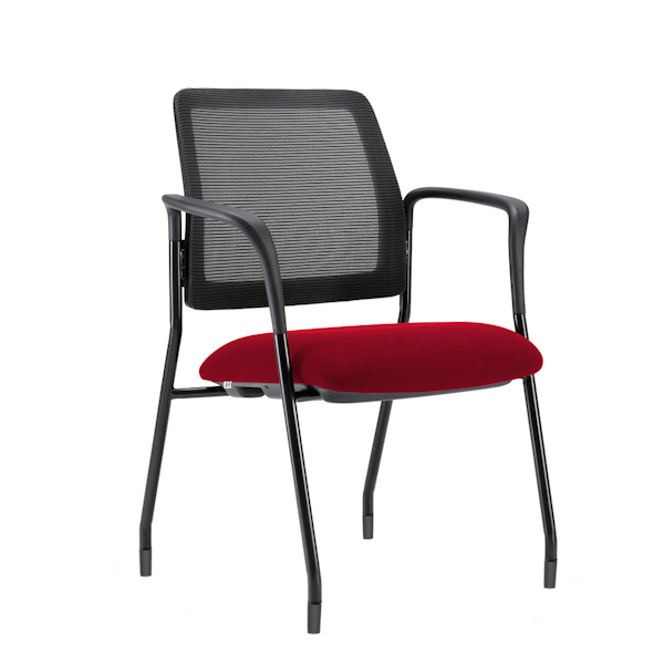 Starlight Stack Chair with Arms - OSSN6007 - Red stacking guest chair