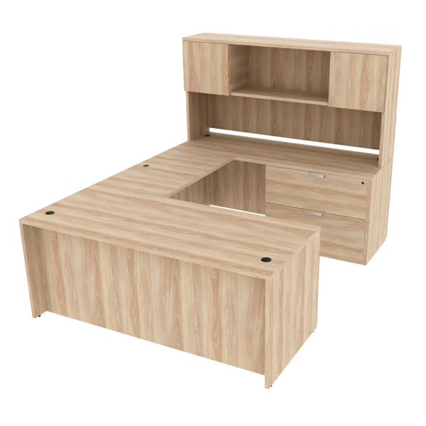 u-desk with two drawer lateral file