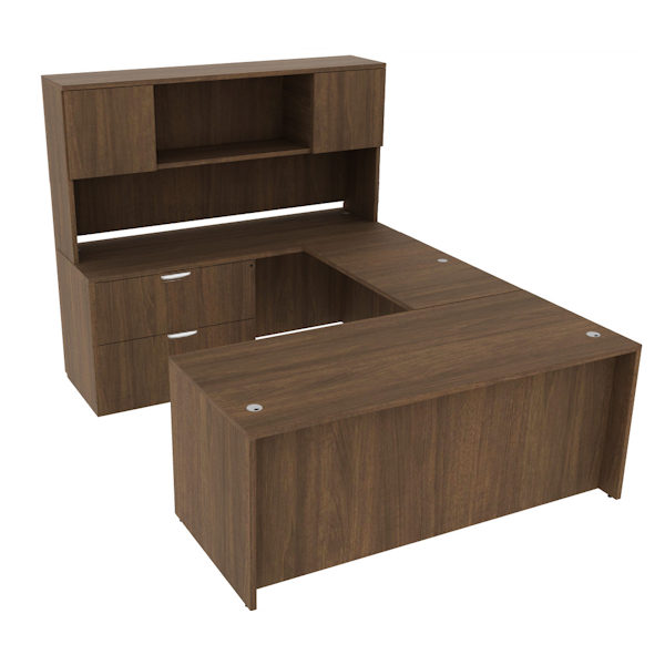 u-desk with two drawer lateral file