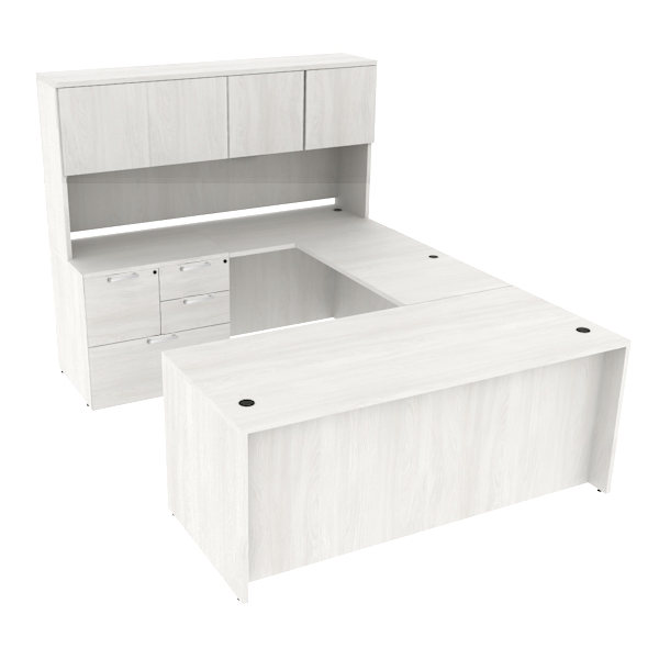 u desk with hutch and combo file