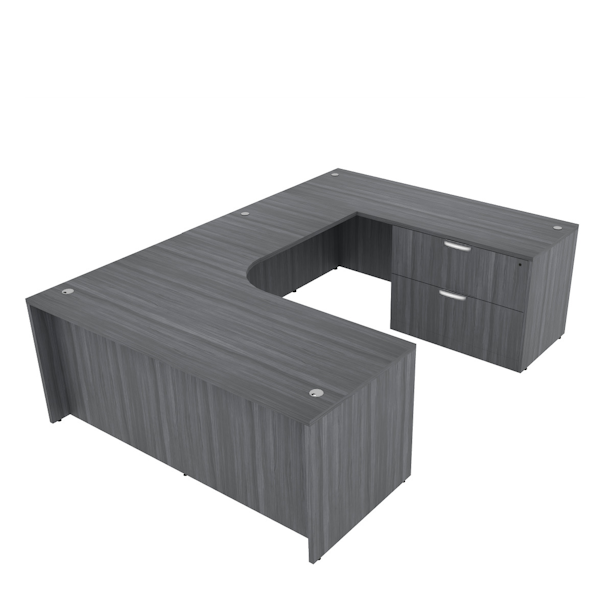 interior curve u desk with lateral file