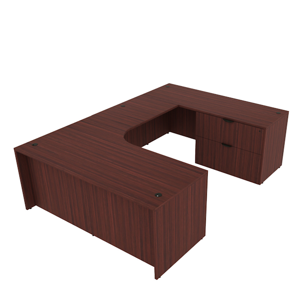 interior curve u desk with lateral file
