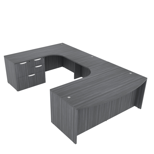 Bow front interior curve u desk