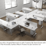 height adjustable sit stand team desks