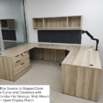 Office Source U-Desk in American Elm