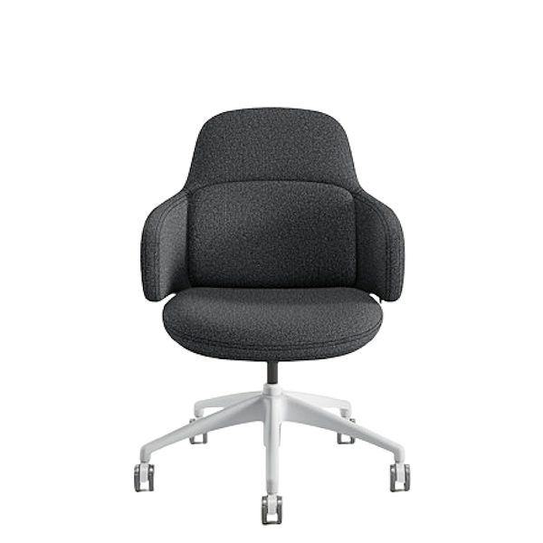 CHK73400_VIVA_CLUB_CHAIR_-_NYLON_BASE_-White - Charcoal - front konfurb viva chair