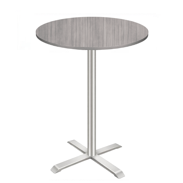 Cafe It 30 Round Bar Table - Silver X-Base - Twill round bar table with silver base