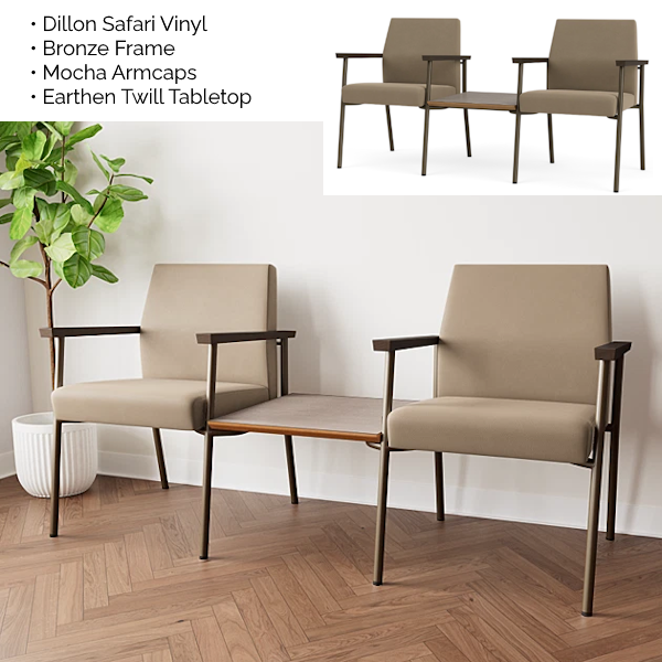 Mystic Guest 2-Seater with Center Table - Safari two person chair and center table