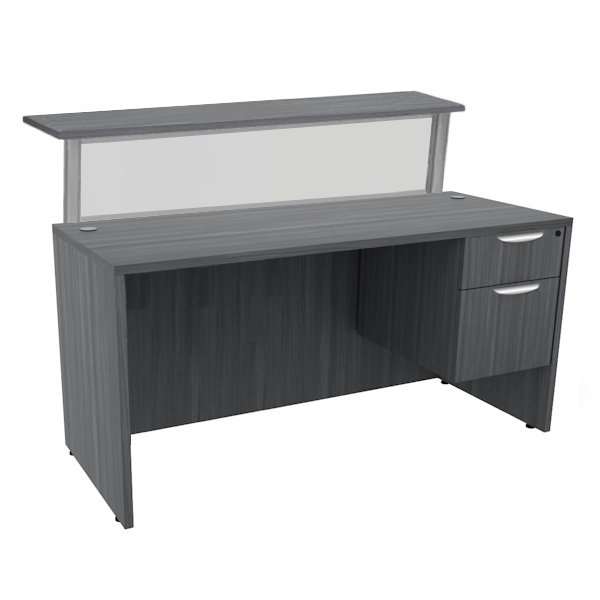 Borders Straight Reception Desk - 60x24 - Coastal Gray borders