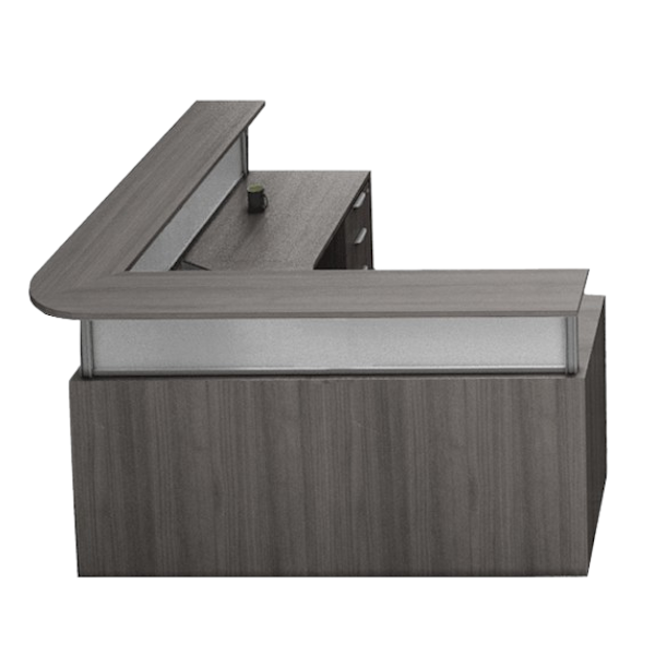 Borders flush front reception l-desk
