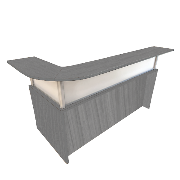 reception desk with curved top