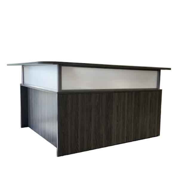 borders reception desk - wrap around top