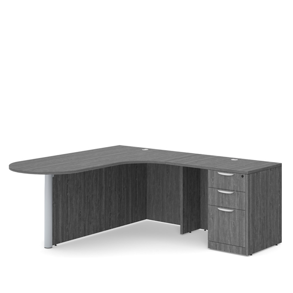 newport gray right handed bullet desk