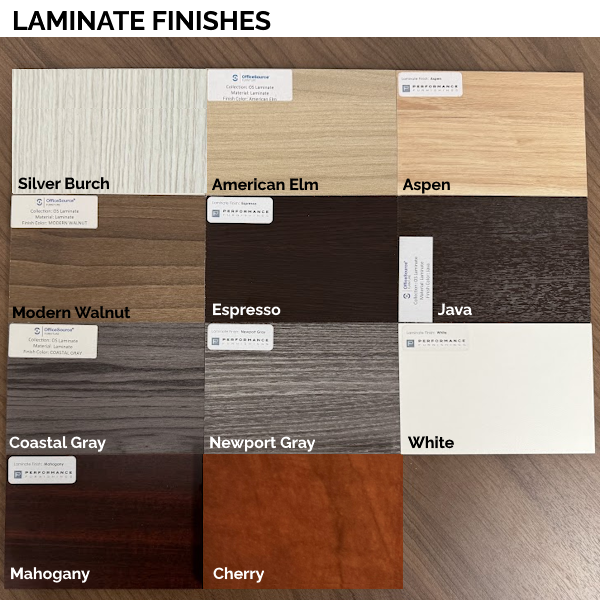 Laminate Finishes - 2026 - Mix for 169 Reception Desk reception desk finishes