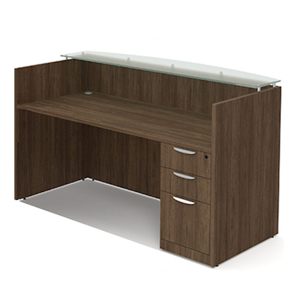 reception desk with glass counter