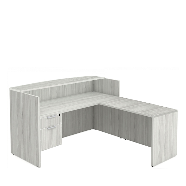 reception desk with low wall return