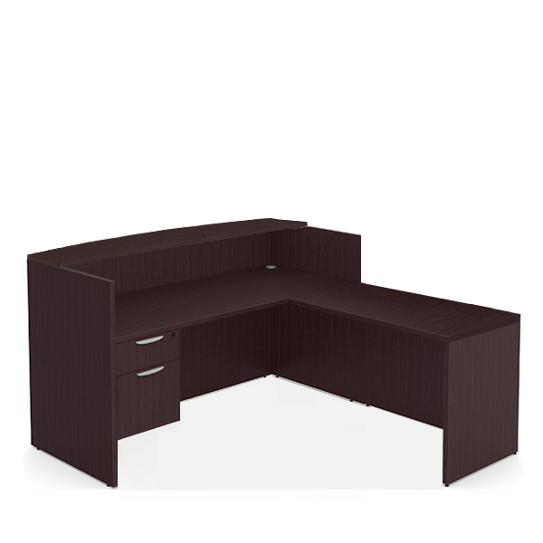 reception desk with low return