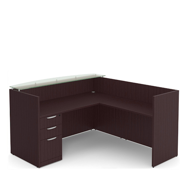 glass top reception desk