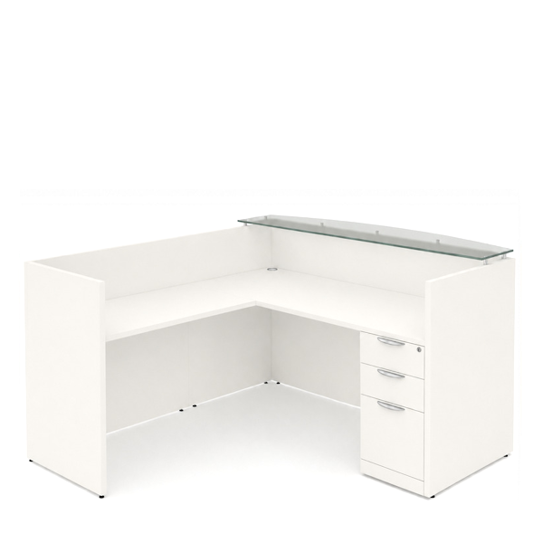 glass top reception desk