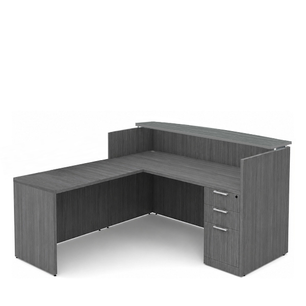 reception l desk with low return