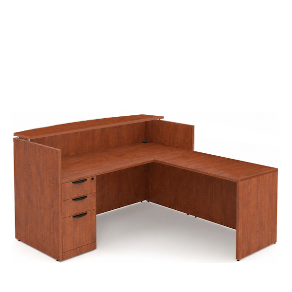 reception l desk with low return