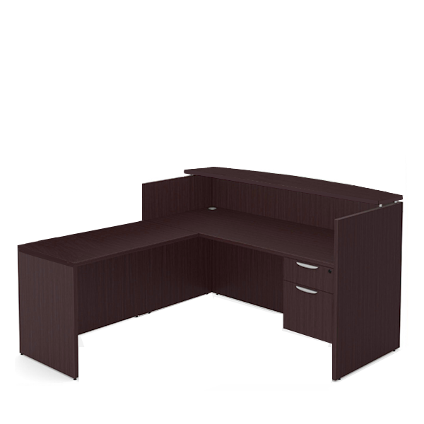 reception desk with low wall return
