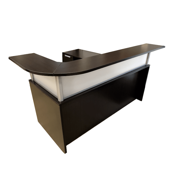 Reception L Desk with Curved Top