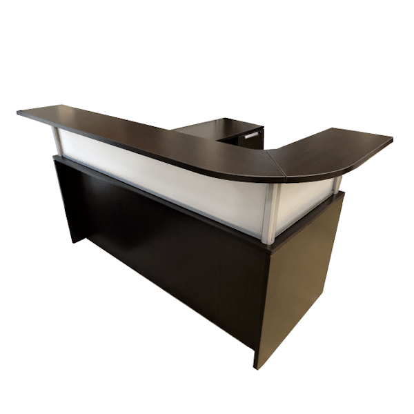 Reception L Desk with Curved Top