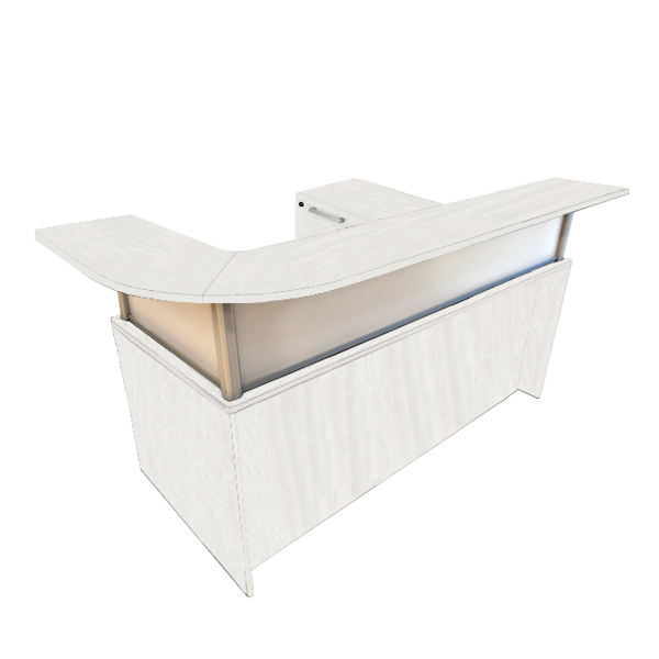 Reception L Desk with Curved Top