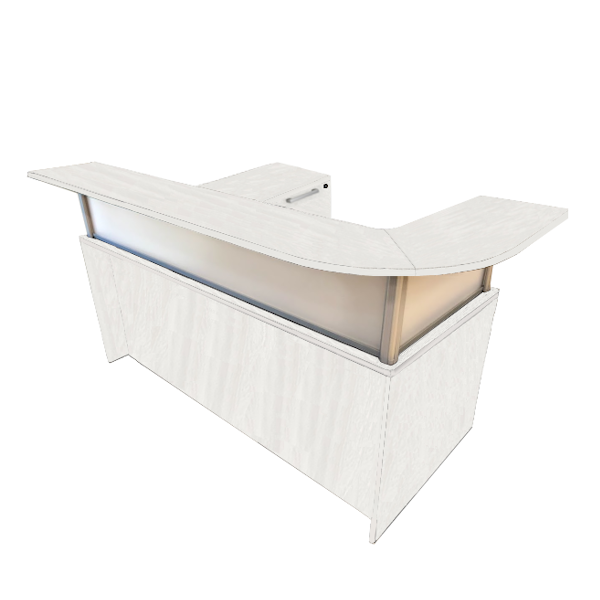 Reception L Desk with Curved Top