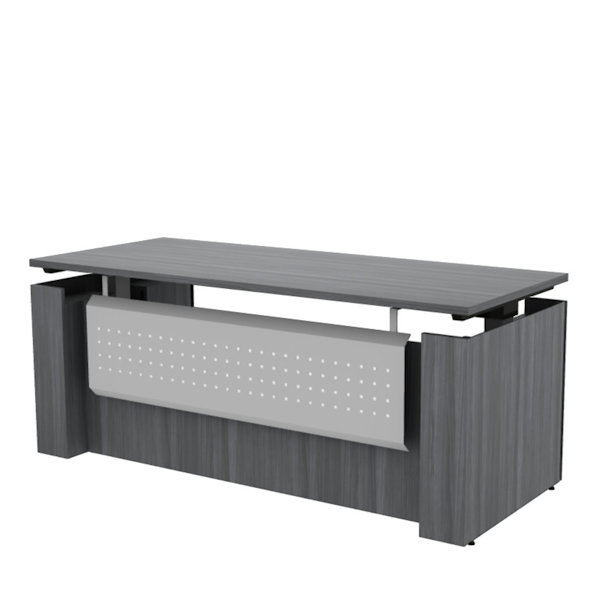 height adjustable casing desk with steel modesty panel
