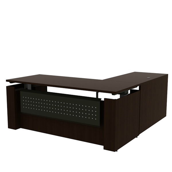 height adjustable casing desk with return