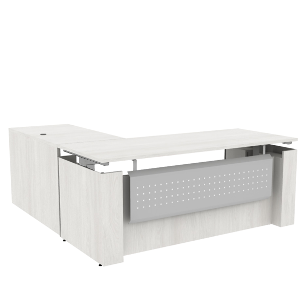 height adjustable casing desk with return