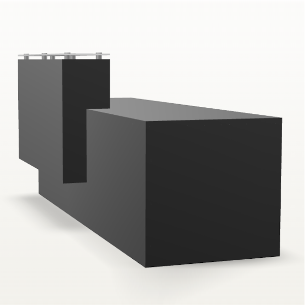 black reception desk
