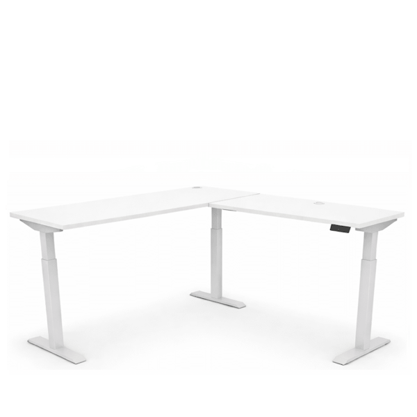 l-shaped height adjustable desk