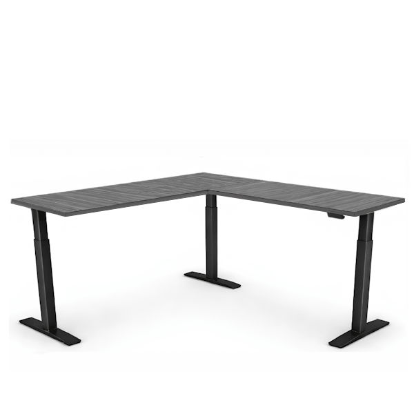 l-shaped height adjustable desk