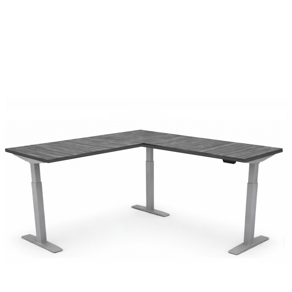 l-shaped height adjustable desk