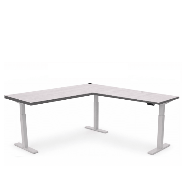 l-shaped height adjustable desk