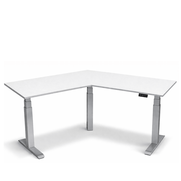 white 120° height adjustable desk