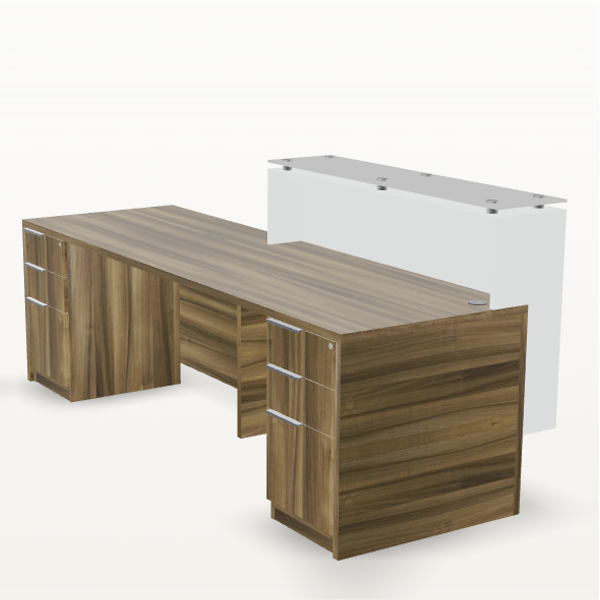 overture reception desk with glasstop