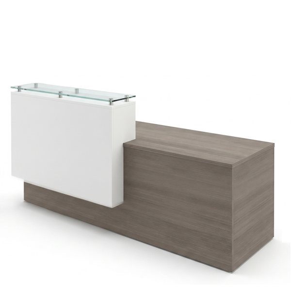 overture reception desk with glasstop