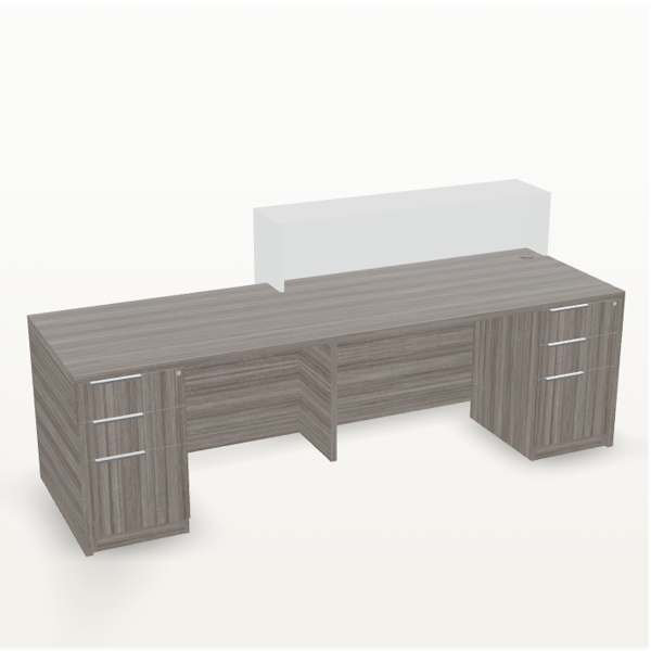 Overture Reception - T10423 - Portico Teak - White Counter - 2BBF deskmakers overture
